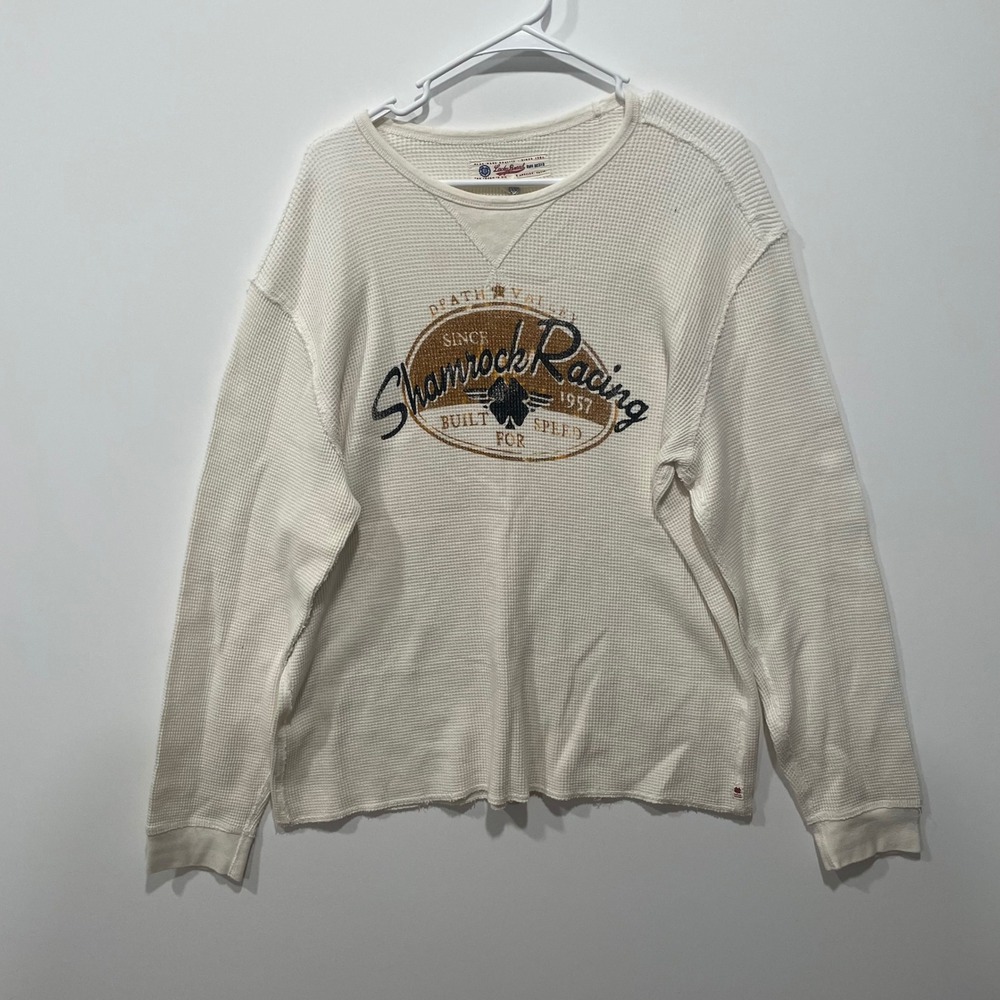 Lucky Brand Mens Shamrock Racing Thermal Long Sleeve Shirt XL Built‎ for Speed